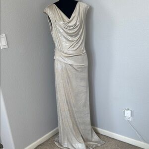 Elegant Silver Evening Gown